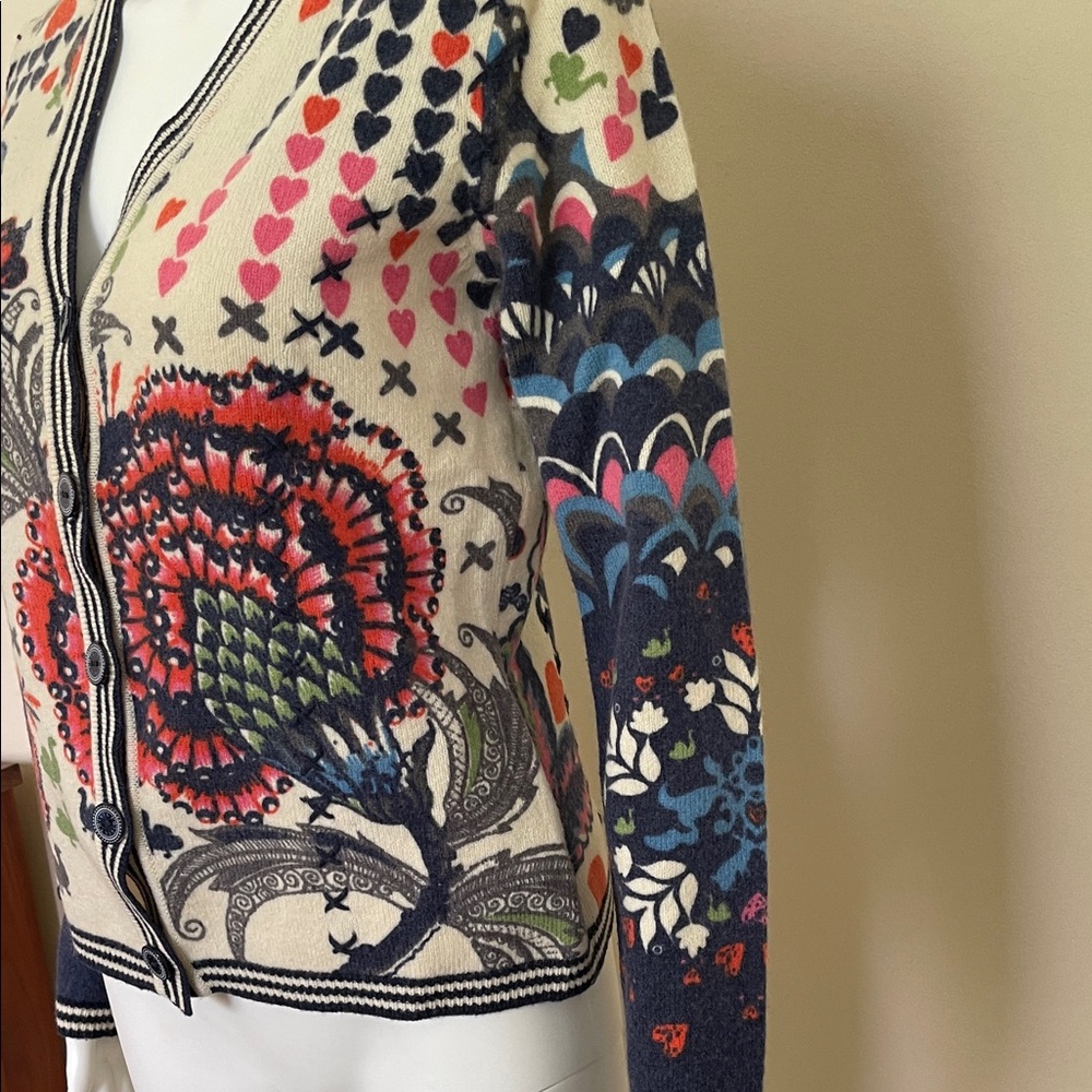 Oilily Cream and Blue Patterned Cardigan - Picture 6 of 13